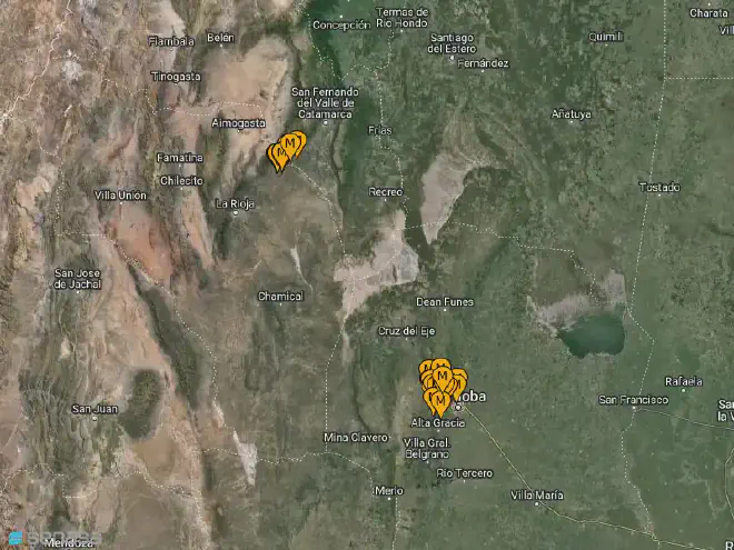 El SENASA divulgó un mapa en el que señala la presencia de mangas de la langosta Schistocerca cancellata