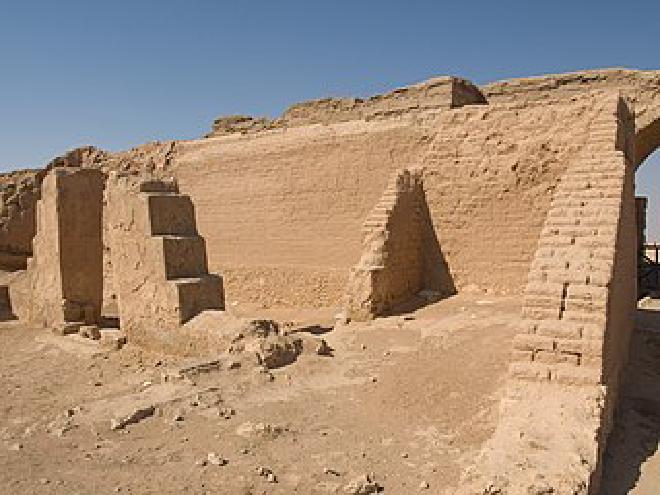 Frontis del Edificio Cristiano o Casa Iglesia en Dura-Europos. Crédito de la imagen: Marsyas