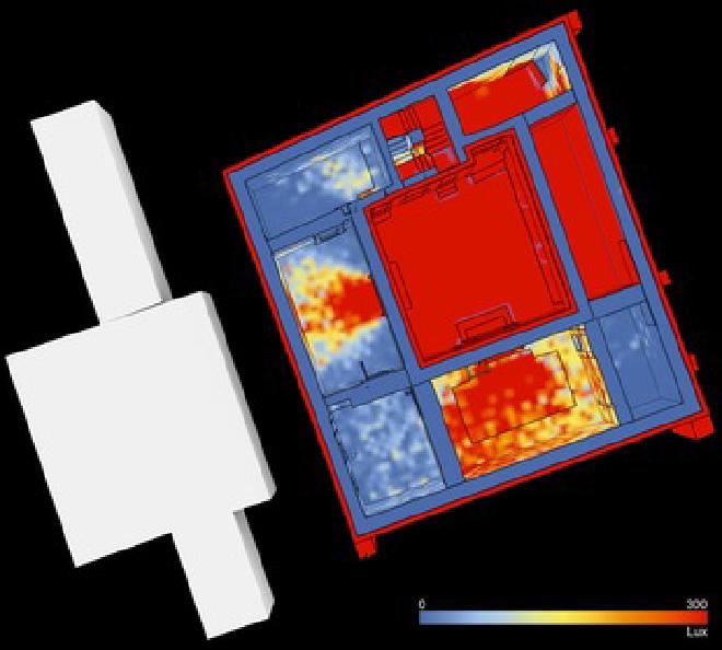 Simulación de iluminancia puntual del Edificio Cristiano (M8-A) antes de la adaptación