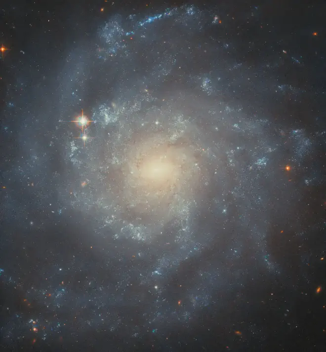 Galaxia espiral NGC 5668, en la constelación de Virgo, captada por el Telescopio Espacial Hubble. Crédito de la imagen: NASA/ESA