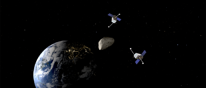 El asteroide Apofis pasará muy cerca de la Tierra el 13 de abril de 2029. (Imagen: Jonathan Männel / con Eyes on the Solar System, NASA/JPL)