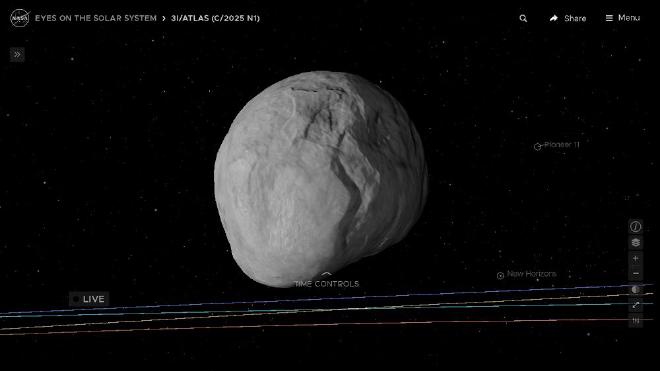 3I/ATLAS Comet or C/2025 N1 (ATLAS) in a NASA’s model. Image credit: NASA