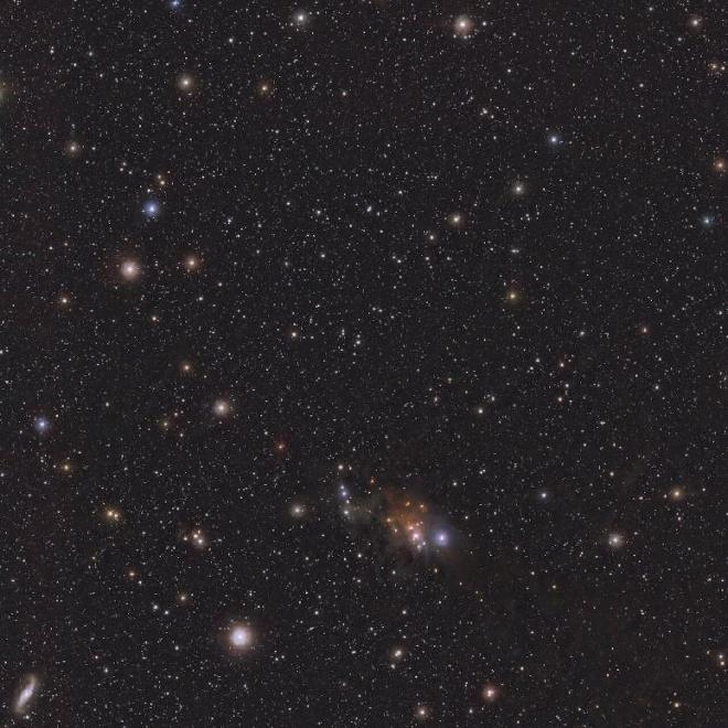 This infrared image, taken with ESO’s Visible and Infrared Telescope for Astronomy (VISTA) shows the position in the sky of the rogue planet Cha 1107-7626. The planet is a dot located exactly at the centre of the frame. Credit: ESO/Meingast et al.