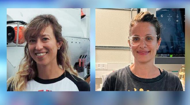 María Bravo, jefa científica e investigadora principal de la campaña. A la derecha, Melisa Fernández Severini, una de las co-investigadoras principales de la campaña.