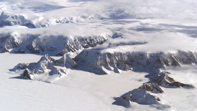 The Larsen Ice Shelf. A new analysis projects that as much as 120,610 square kilometers of new, ice-free land could emerge in Antarctica by 2300. Credit: NASA/Jim Ross