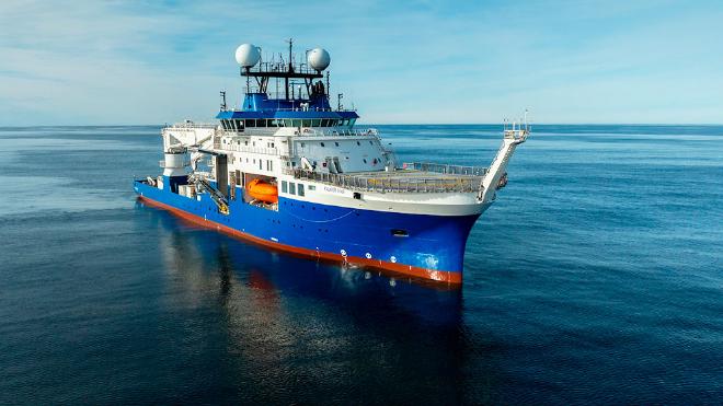 The research vessel R/V Falkor (too) hosted CONICET scientists during their expedition to the Mar del Plata Canyon, one of Argentina&rsquo;s largest submarine canyons. Credits: ROV SuBastian / Schmidt Ocean Institute.