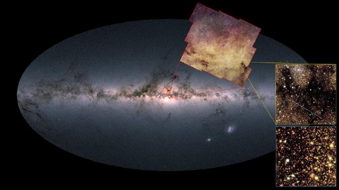 Ubicación del estudio del bulbo galáctico de Euclides. Crédito de la imagen: ESA