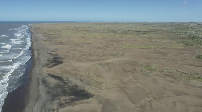Playas de arenas negras en Carmen de Patagones. Foto: gentileza Ernesto Schwarz