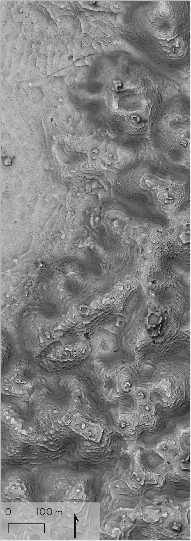 Asentamiento y modificación de terrenos agrícolas en el Bloque 2, visualización para topografía arqueológica. Comparar con cifras de Šprajc et al.2021. Crédito de la imagen: Auld-Thomas et al.