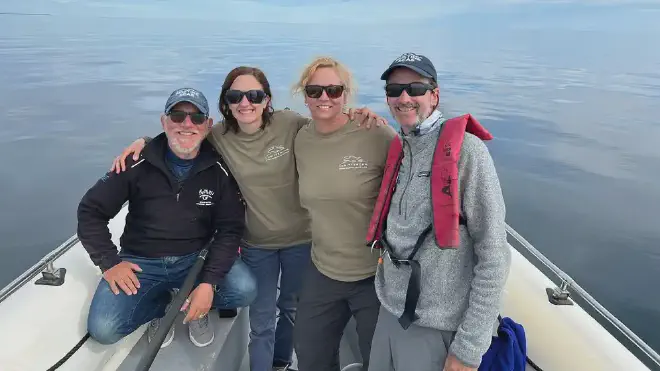 Parte del equipo de investigadores del CONICET y National Geographic en Península Valdés