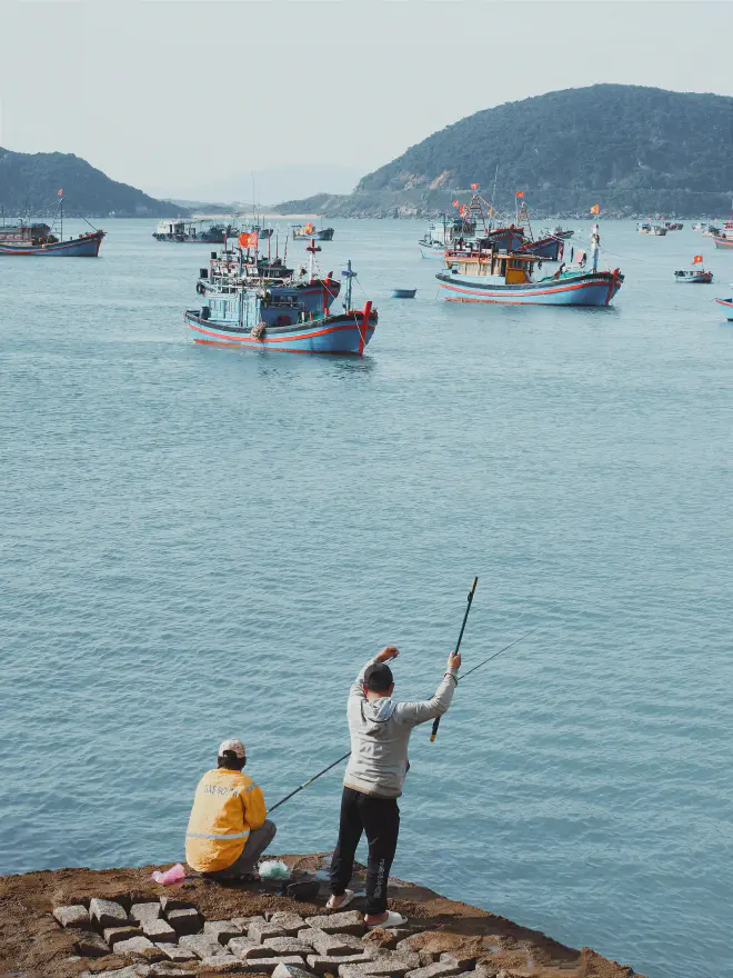 Pescando en la bahía